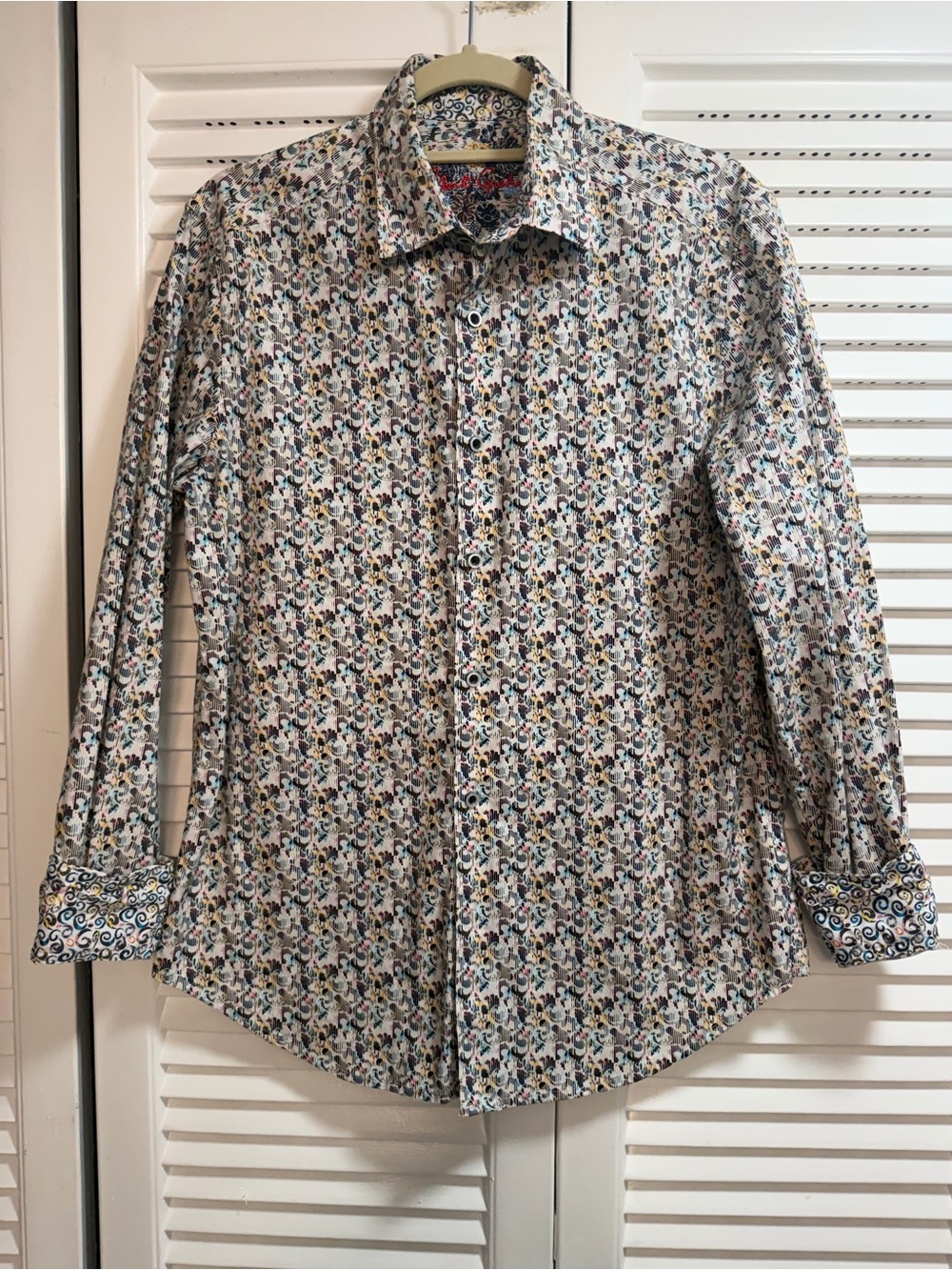 Robert Graham White Button-Down Shirt with Multicolor Paisley Print
